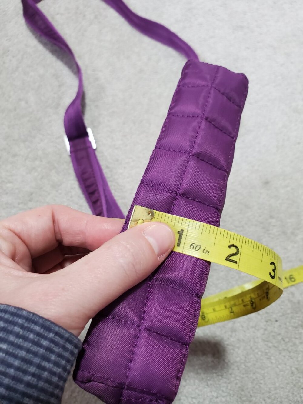 LUG Skipper Quilted Crossbody Bag Pouch Purse Waist Pack Plum Purple 7.5" x 8.5" - Picture 12 of 12
